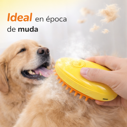 Cepillo Vapor Mascotas 3 en 1  Menos Pelo y Sin Tirones