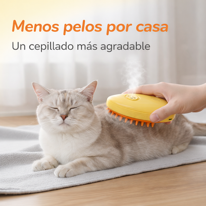 Cepillo Vapor Mascotas 3 en 1  Menos Pelo y Sin Tirones