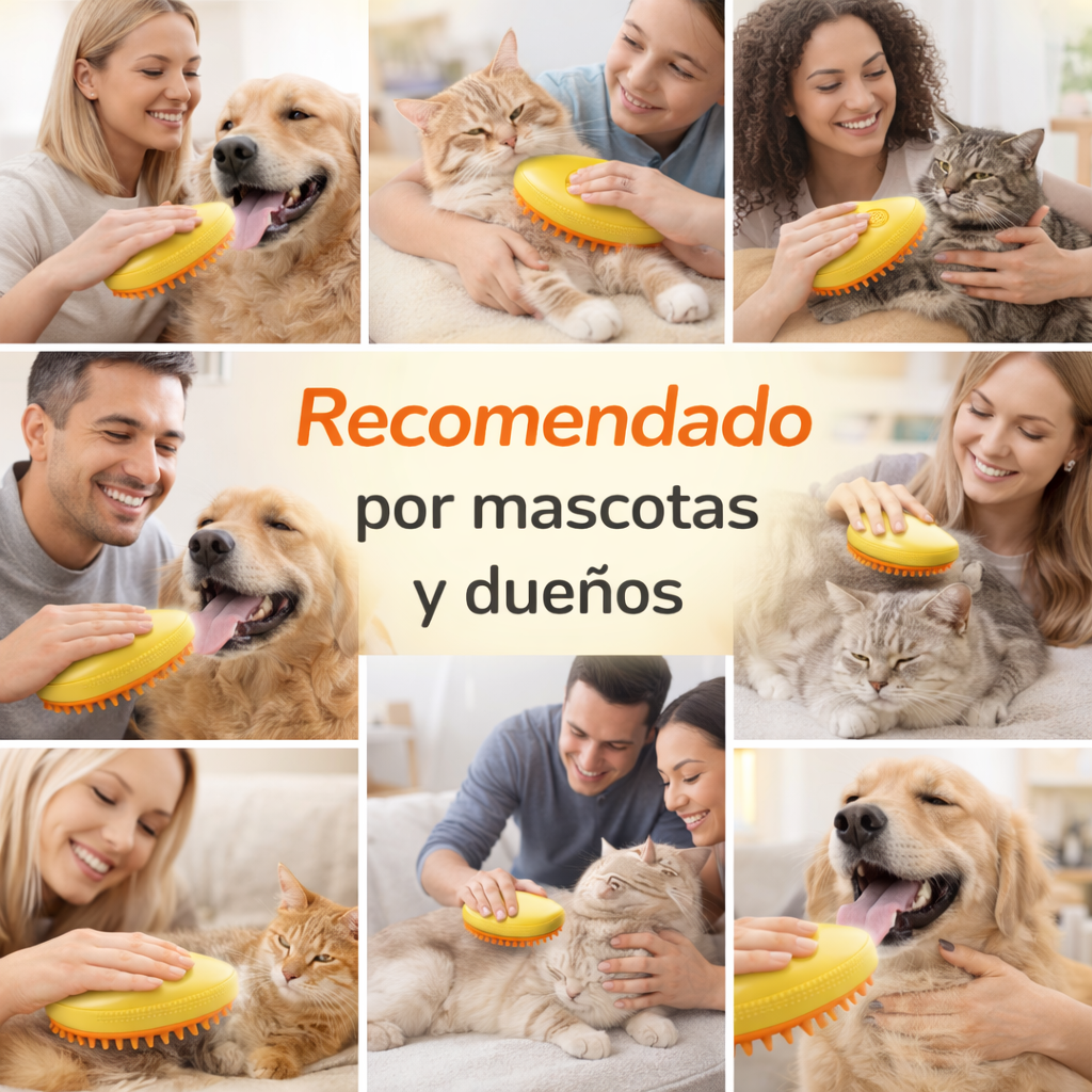 Cepillo Vapor Mascotas 3 en 1  Menos Pelo y Sin Tirones